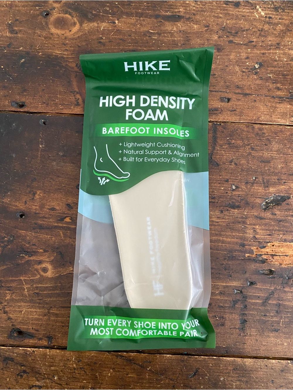 New Hike Footwear High Density Foam Barefoot Insoles 40 Beige